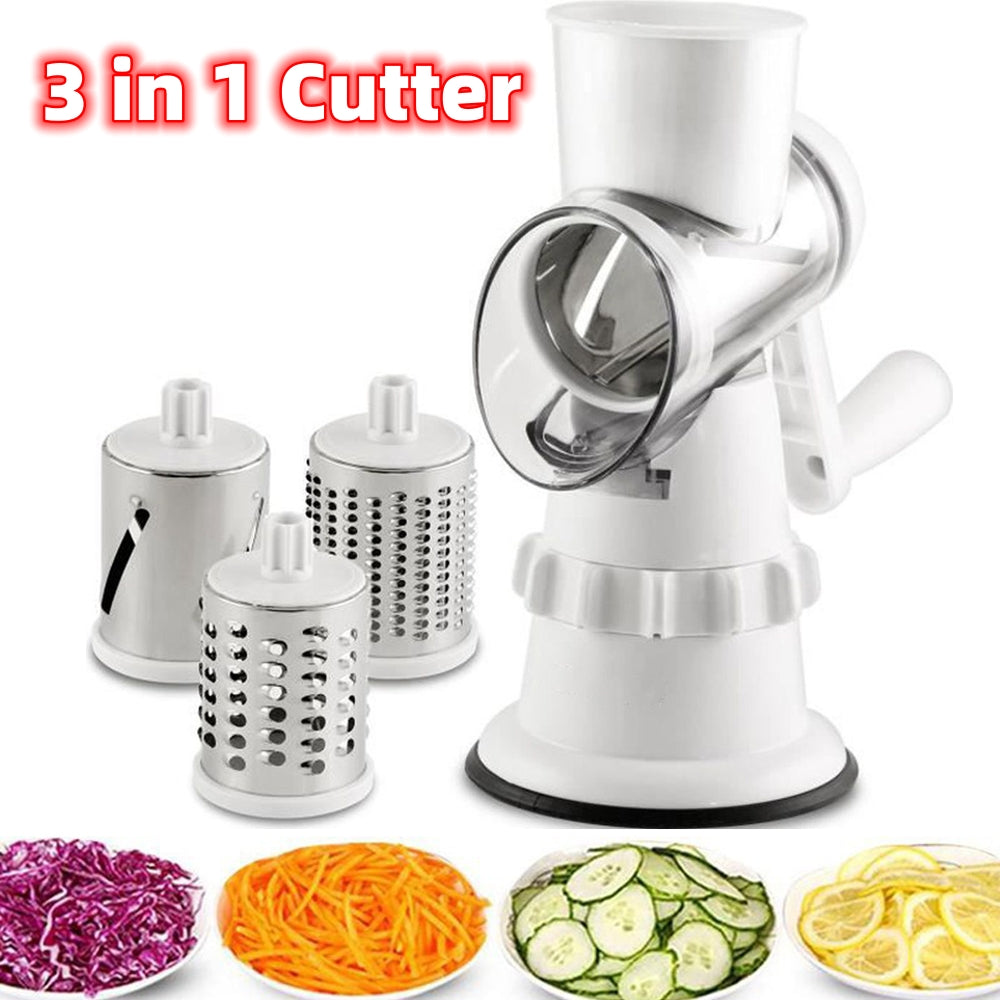 3 In 1 Vegetable Slicer Kitchen Accessories Grater Vegetable Cutter Round Chopper