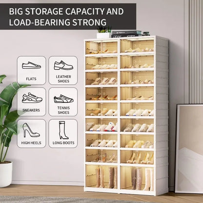 9-Tier Foldable Shoe Rack Organizer for Closet 18-36Pairs