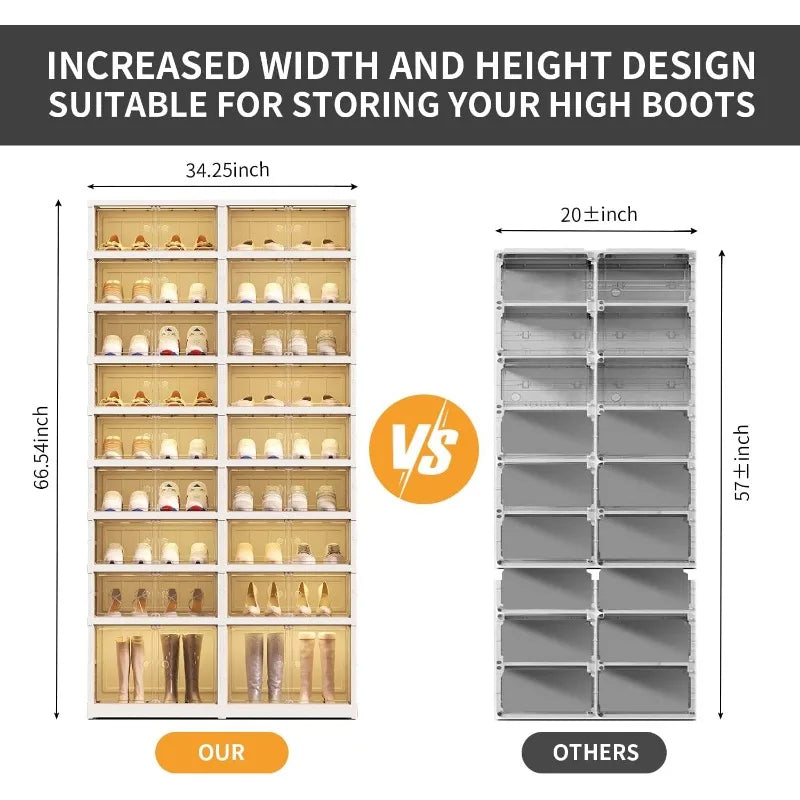 9-Tier Foldable Shoe Rack Organizer for Closet 18-36Pairs