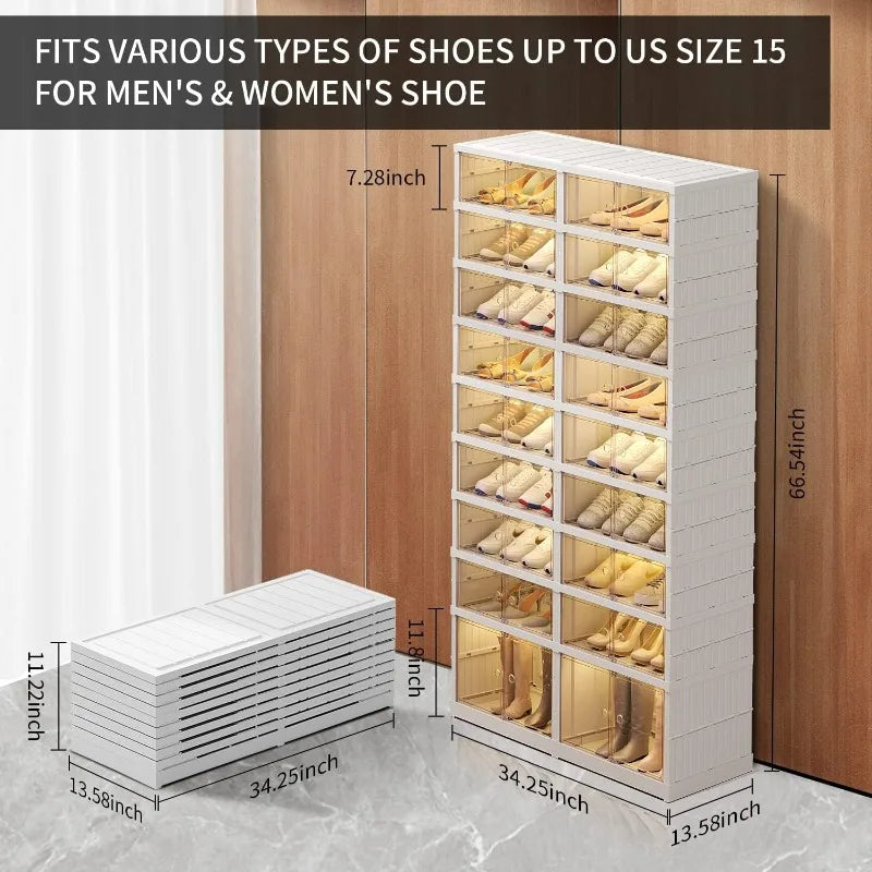 9-Tier Foldable Shoe Rack Organizer for Closet 18-36Pairs